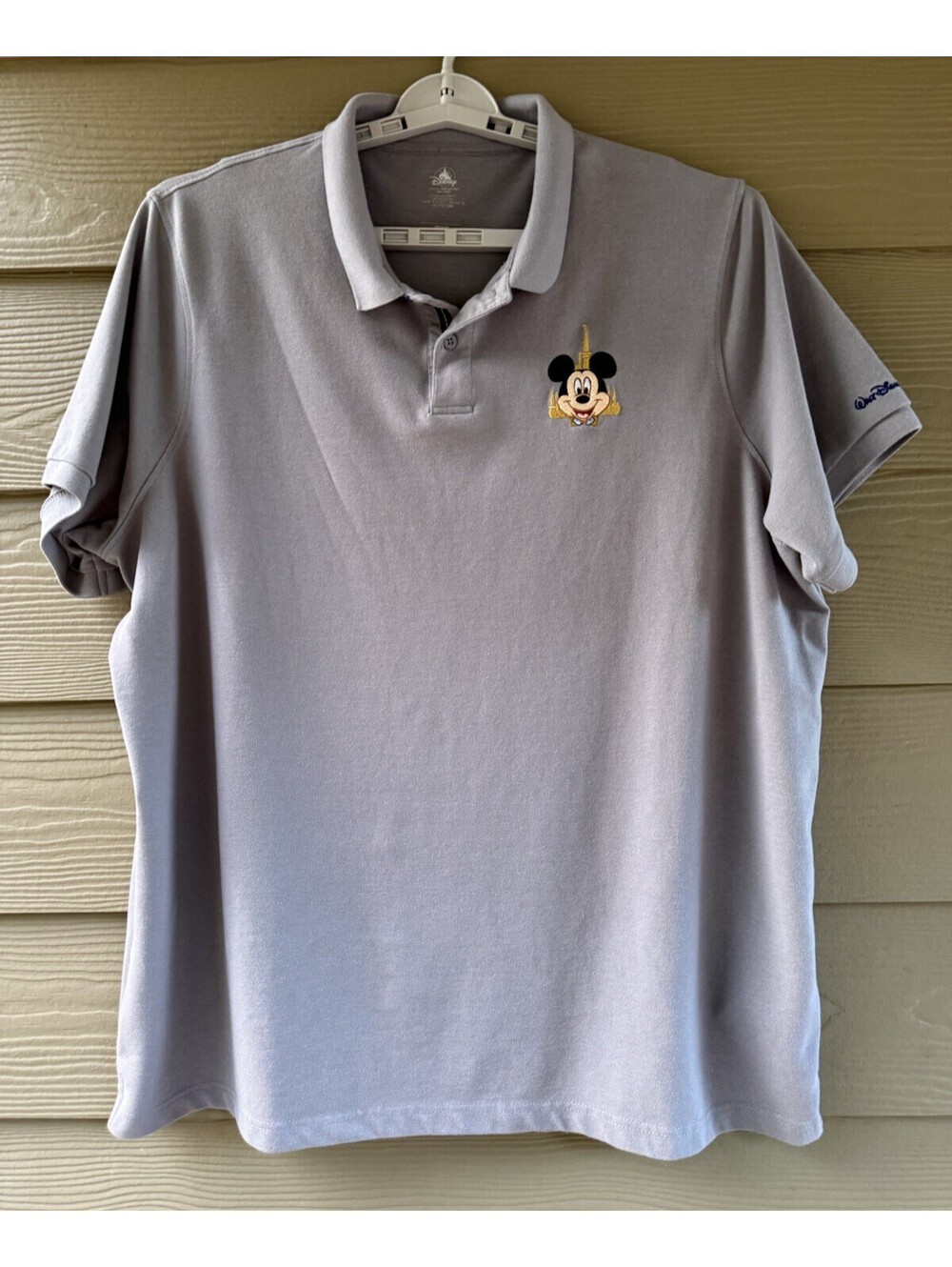 Disney Park Walt Disney World 50th Anniversary Gray Polo Shirt Short Sleeve XXL